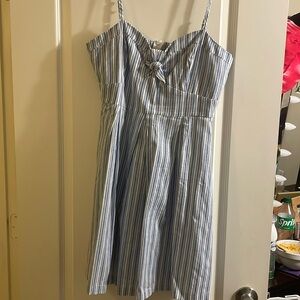 Blue and white stripped dress